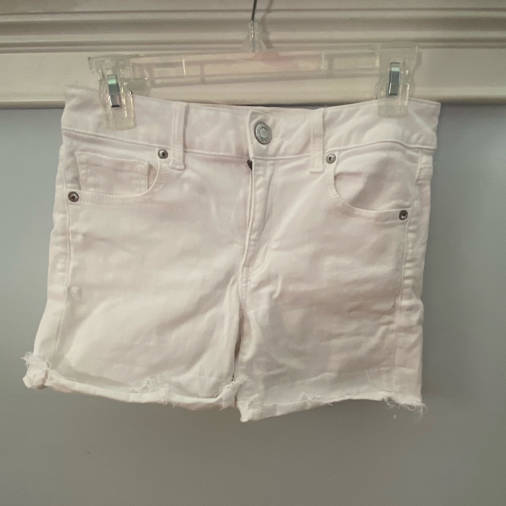 American eagle white jean shorts